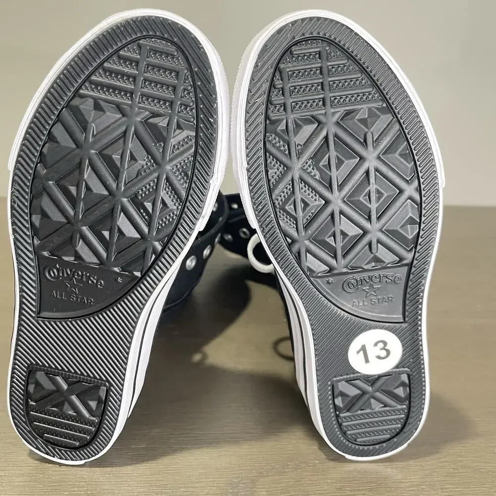 Converse Kids Size 13 Shoes NEW Knee High Chuck Taylor All Star XHi Black Zip Up